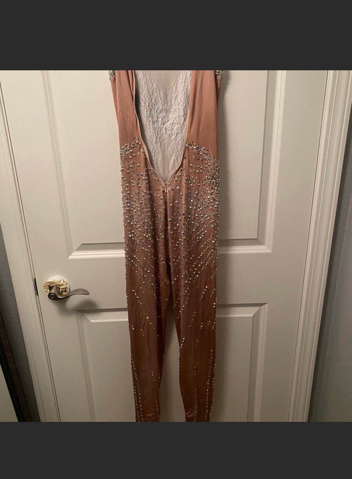 Size 6 Nightclub Nude Formal Jumpsuit on Queenly