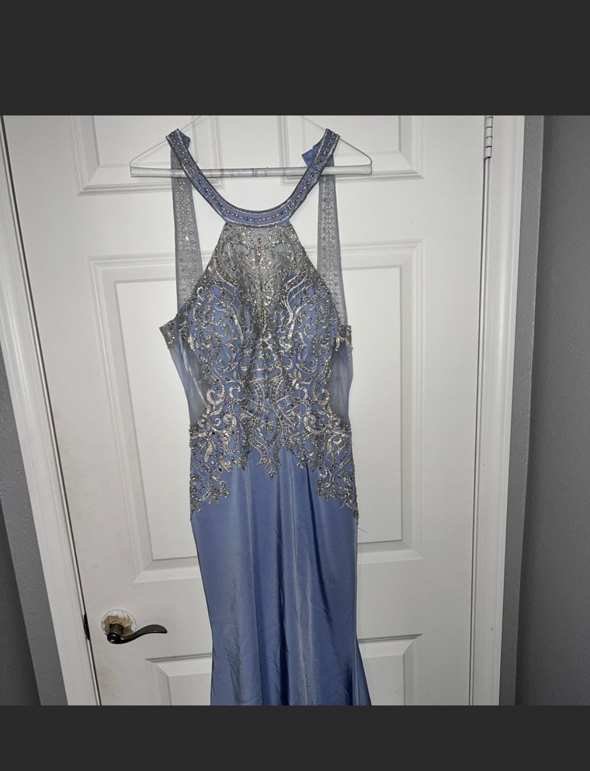 Size 4 Pageant Blue Floor Length Maxi on Queenly