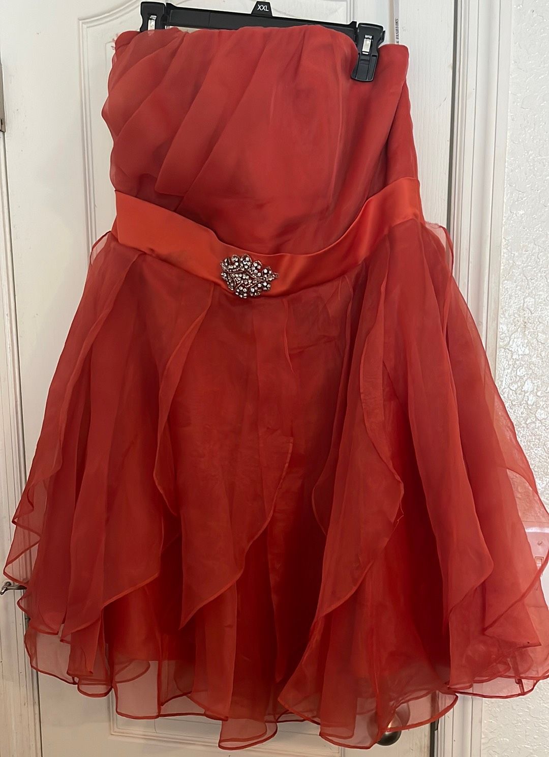Plus Size 20 Prom Orange Ball Gown on Queenly