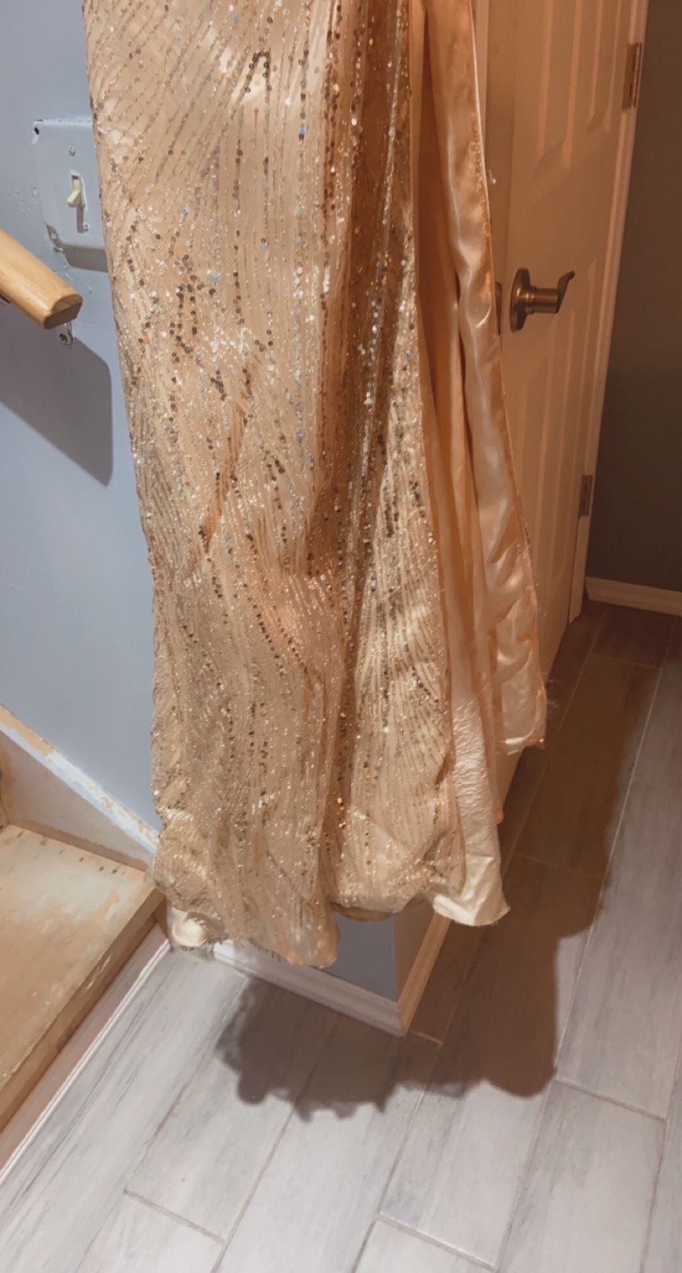Size 2 Wedding Guest Sequined Gold Mermaid Dress on Queenly