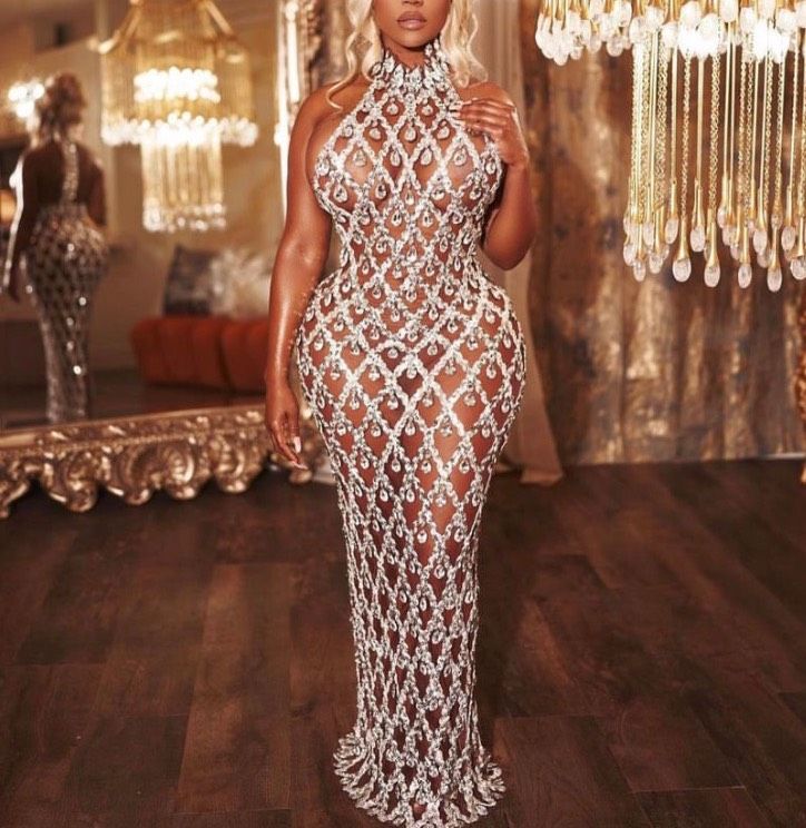 Size 2 Sheer Silver Mermaid Dress on Queenly