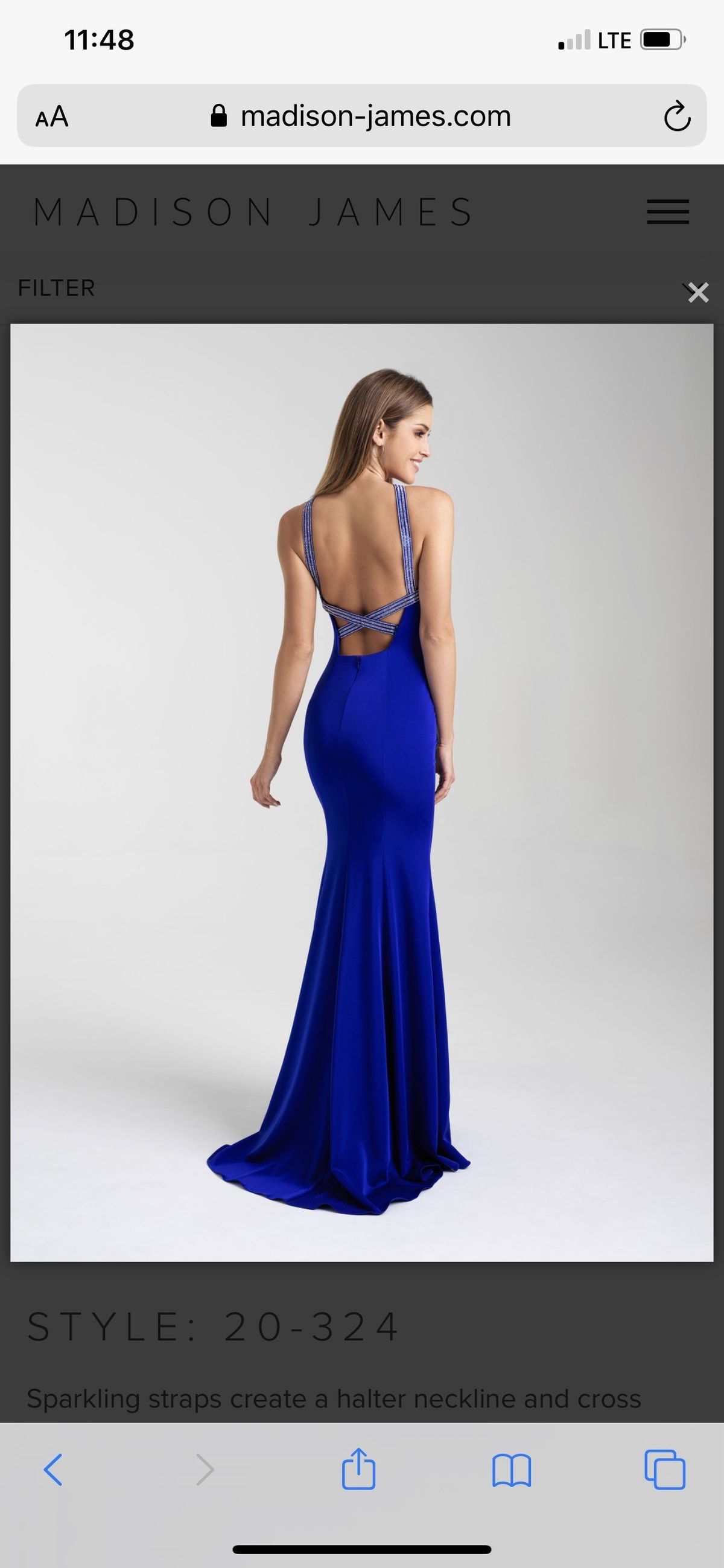Madison James Size 6 Prom Royal Blue Dress With Train on Queenly