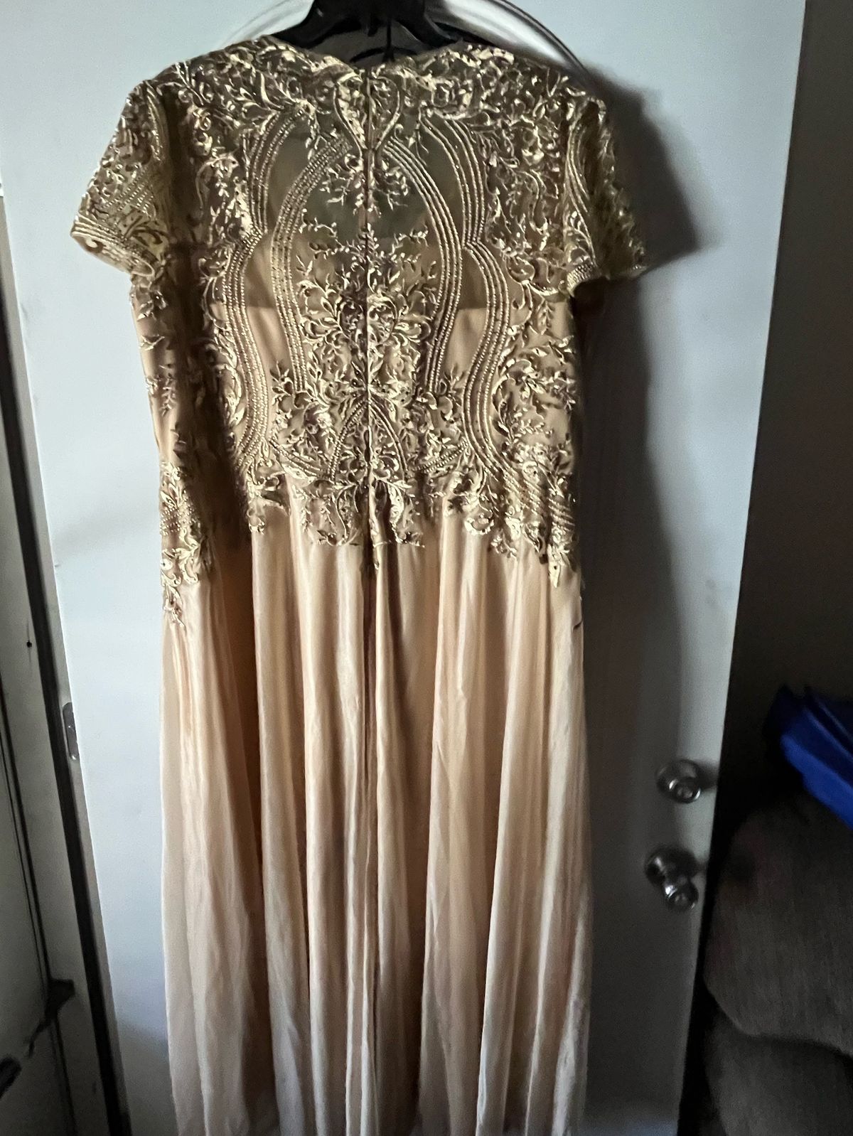 Plus Size 24 Gold Floor Length Maxi on Queenly
