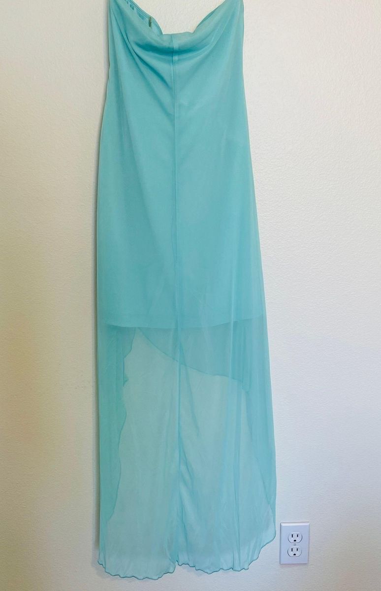 Girls Size 3 Prom Strapless Light Green Floor Length Maxi on Queenly