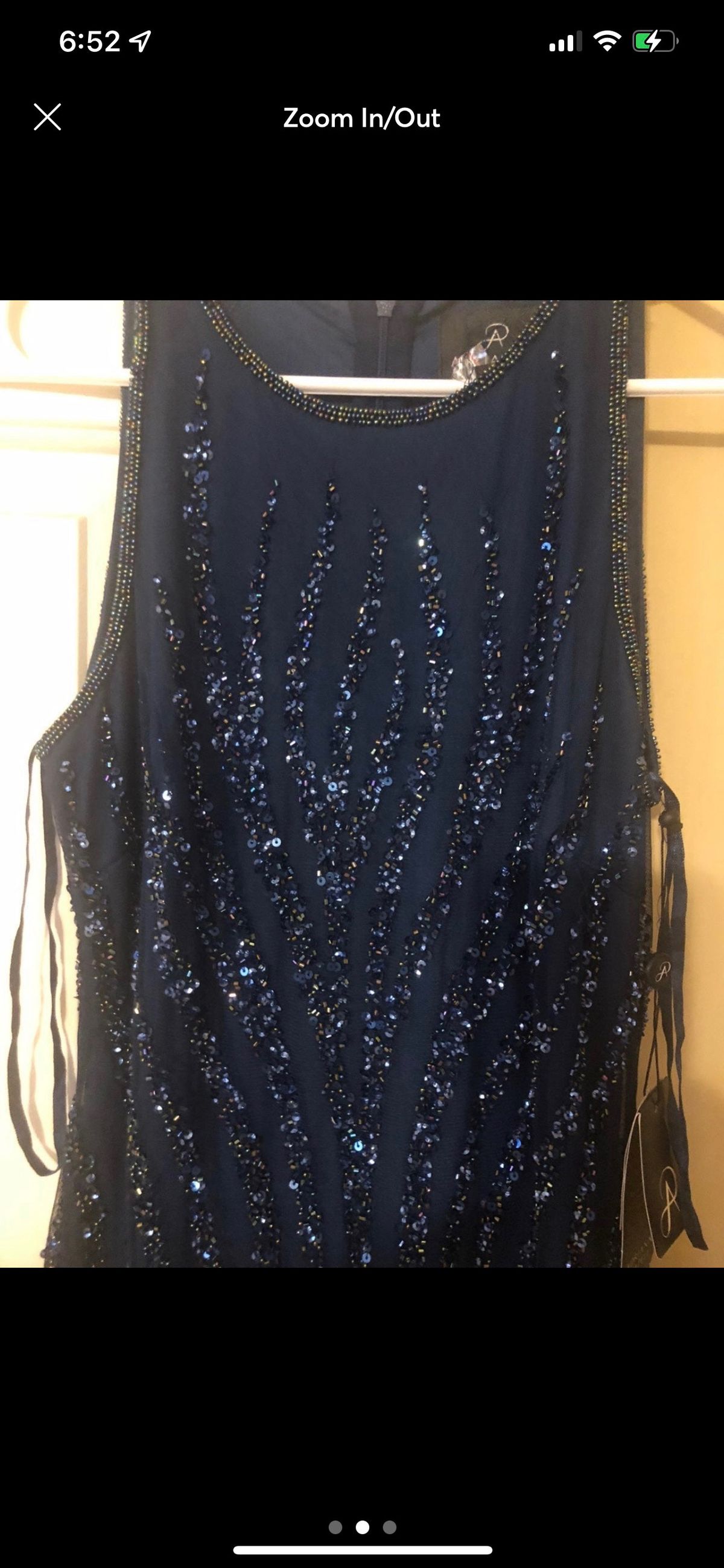 Size 4 Sequined Blue Ball Gown on Queenly