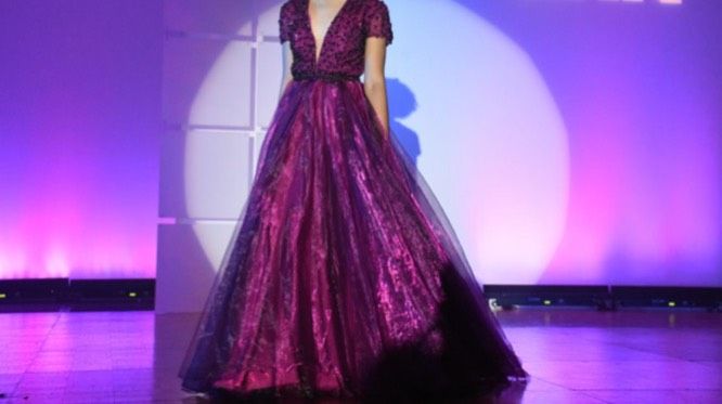 Sherri Hill Size 0 Plunge Sequined Purple Ball Gown on Queenly