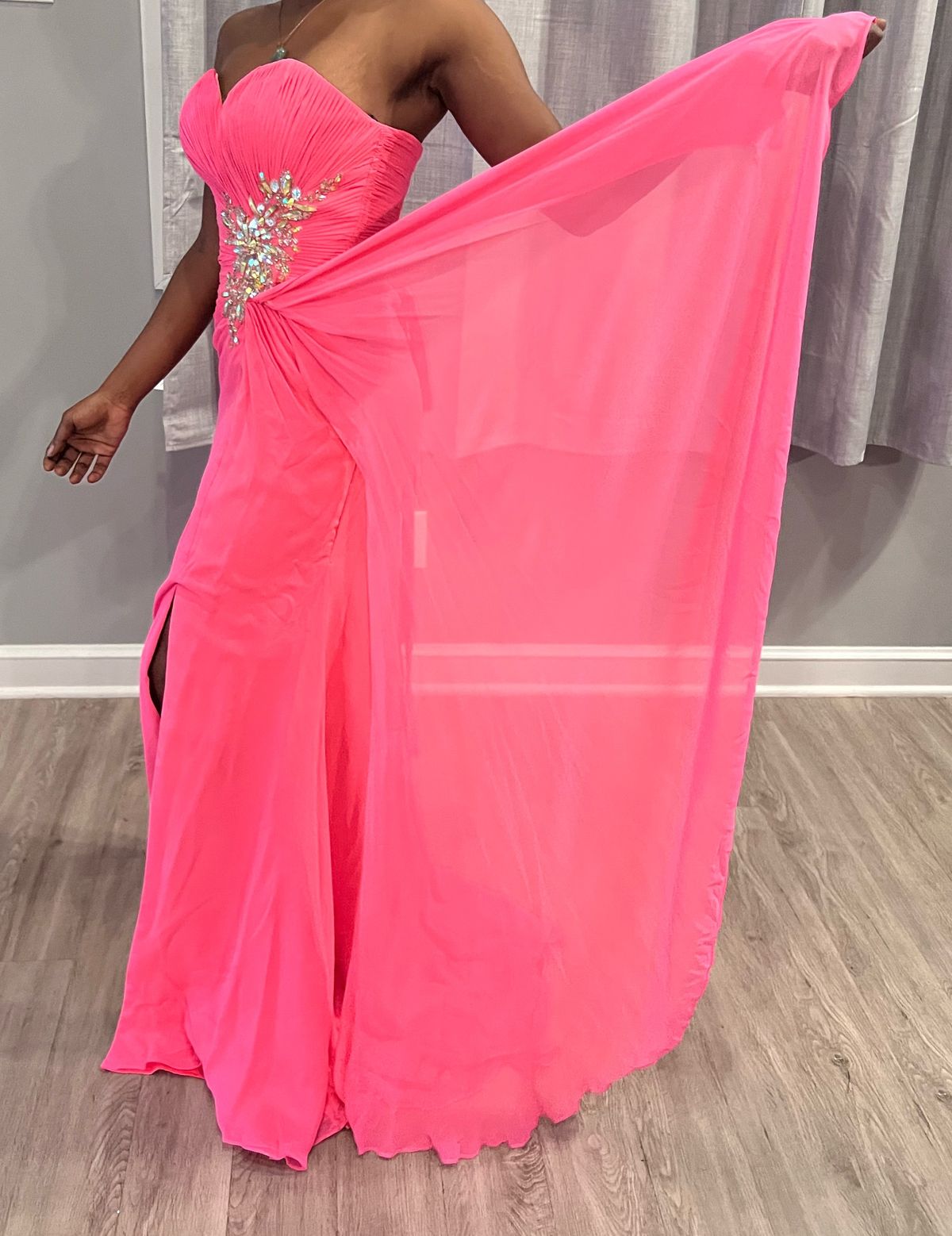 Size 2 Hot Pink Floor Length Maxi on Queenly