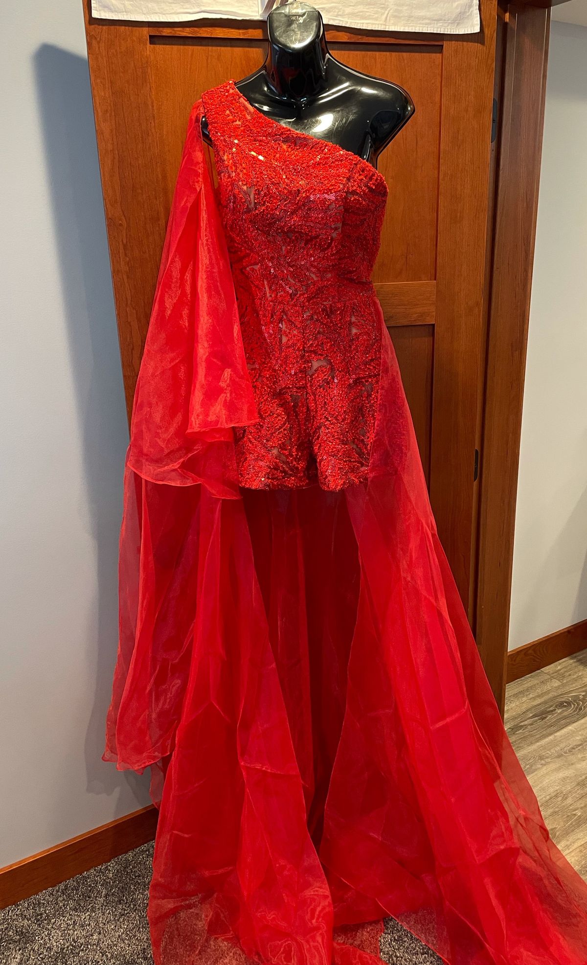Fernando Wong Size 2 Pageant Red Formal Jumpsuit on Queenly