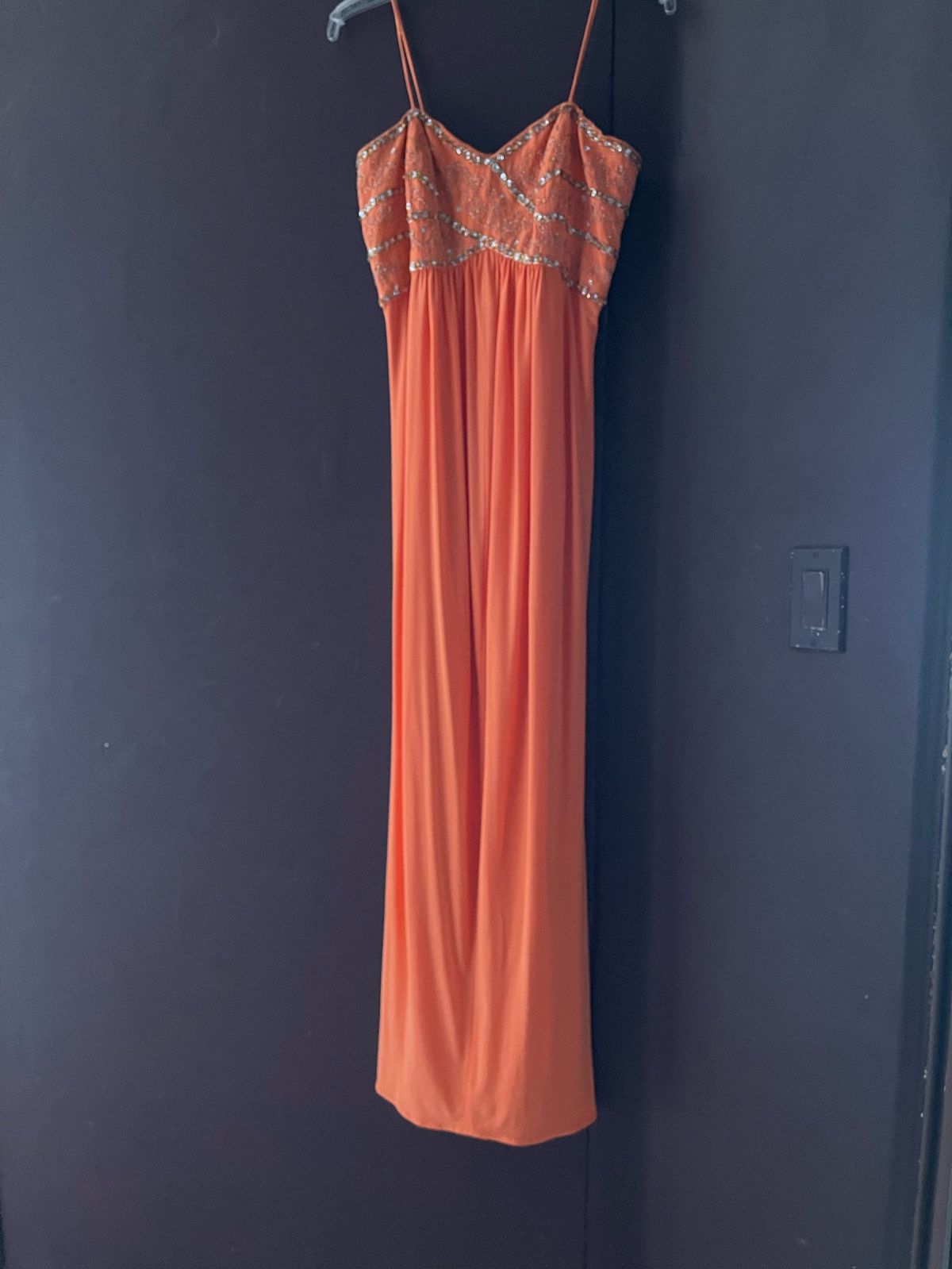 NV Couture Size 8 Prom Orange Cocktail Dress on Queenly