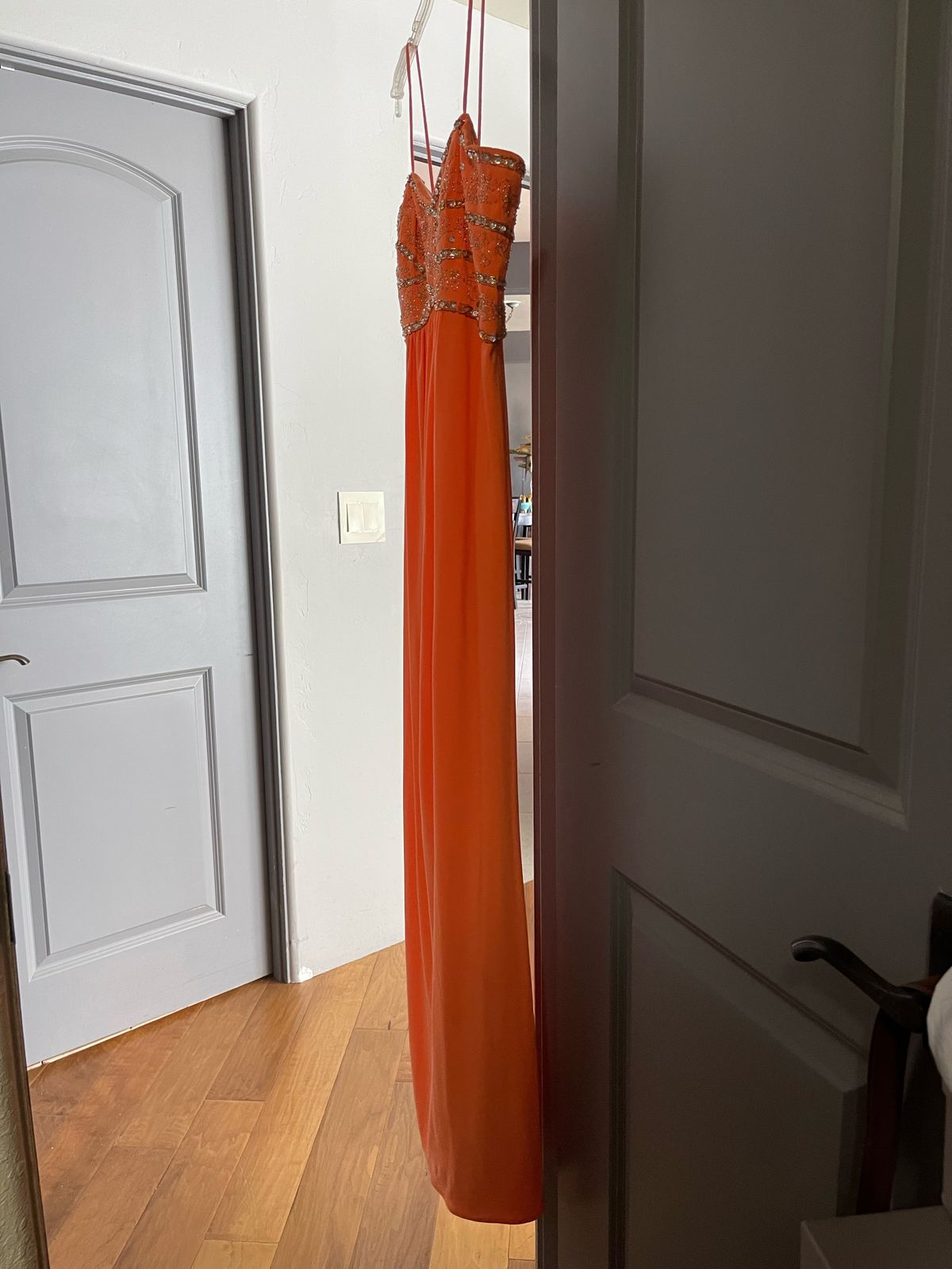 NV Couture Size 8 Prom Orange Cocktail Dress on Queenly