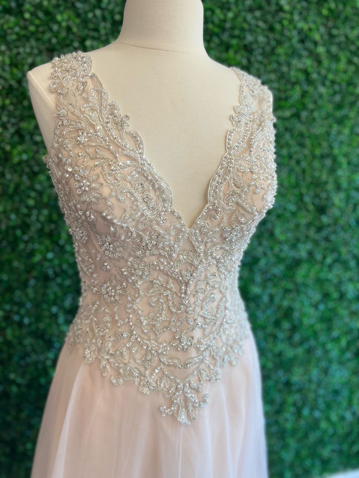 Essence collection Size 8 Prom Lace Nude A-line Dress on Queenly