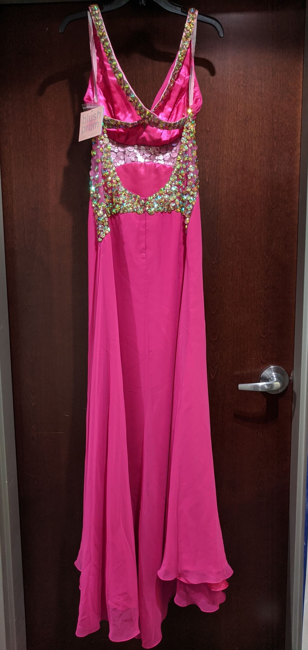 Style 9708 Blush Prom Size 8 Pink A-line Dress on Queenly
