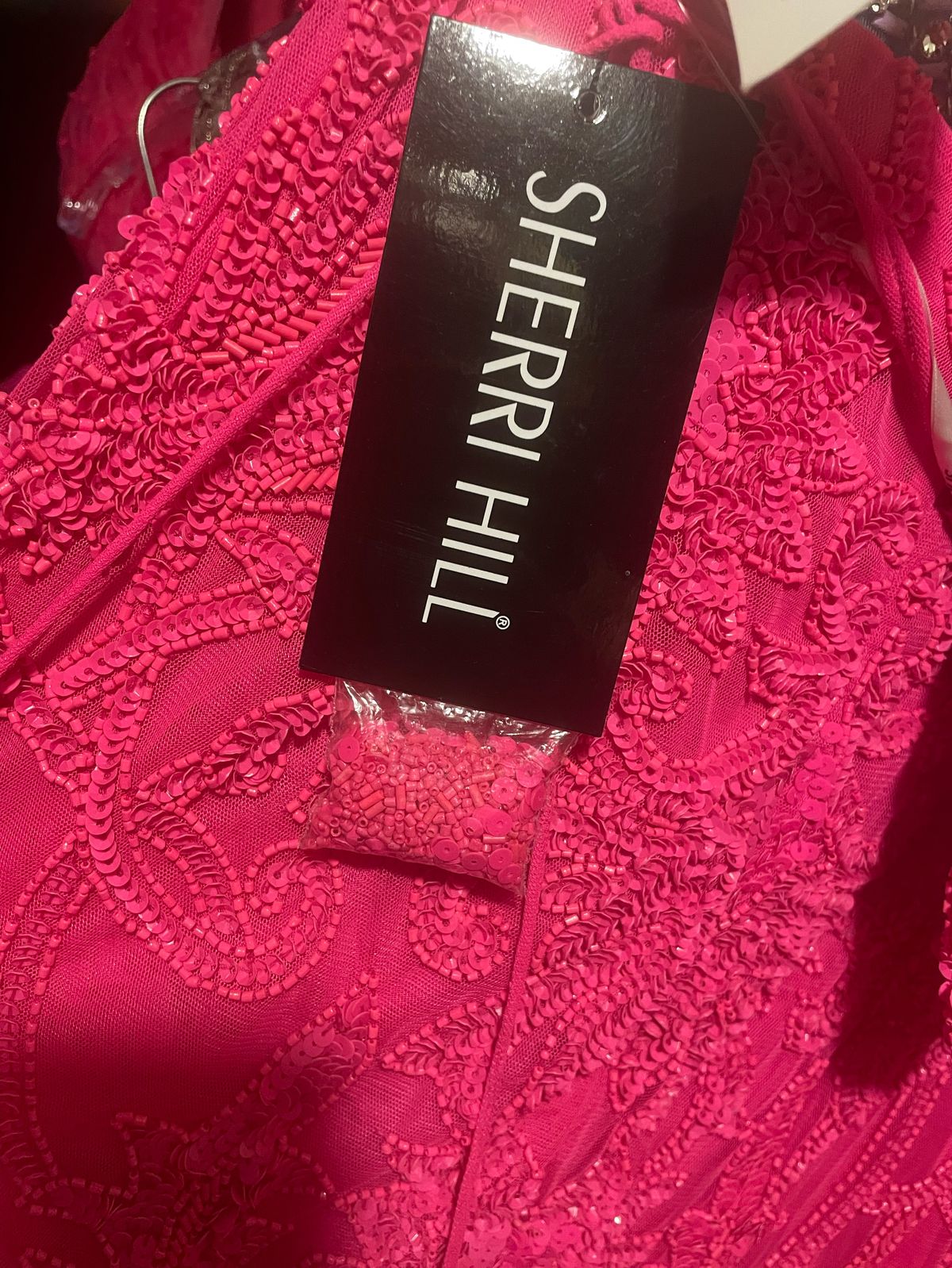 Sherri Hill Size 8 Prom Sequined Hot Pink Floor Length Maxi on Queenly
