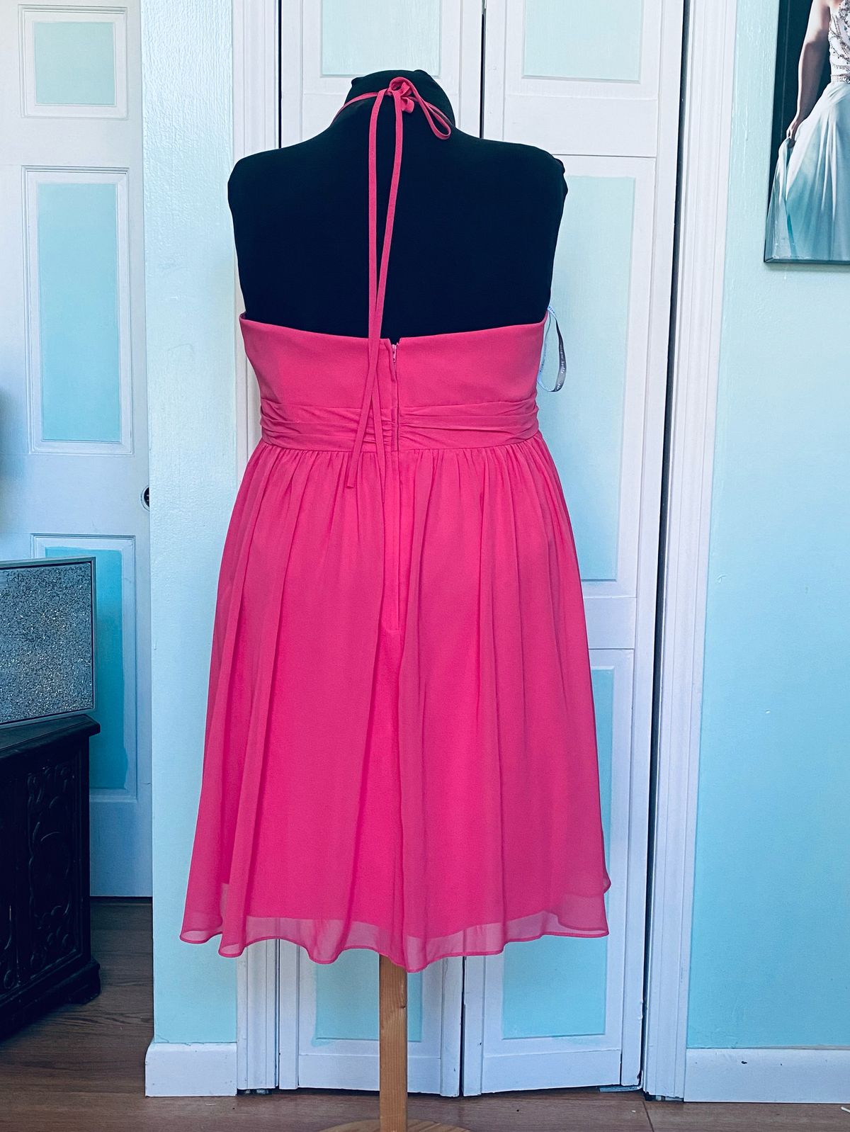 Alfred Angelo Plus Size 30 Prom Halter Pink Cocktail Dress on Queenly