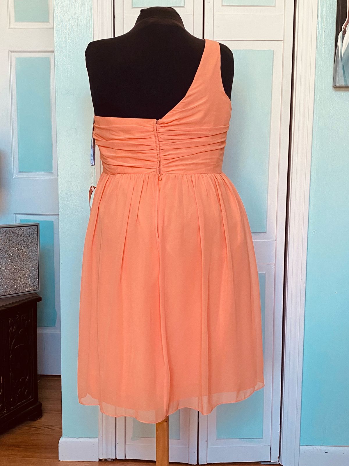 Alfred Angelo Plus Size 28 Prom One Shoulder Orange Cocktail Dress on Queenly