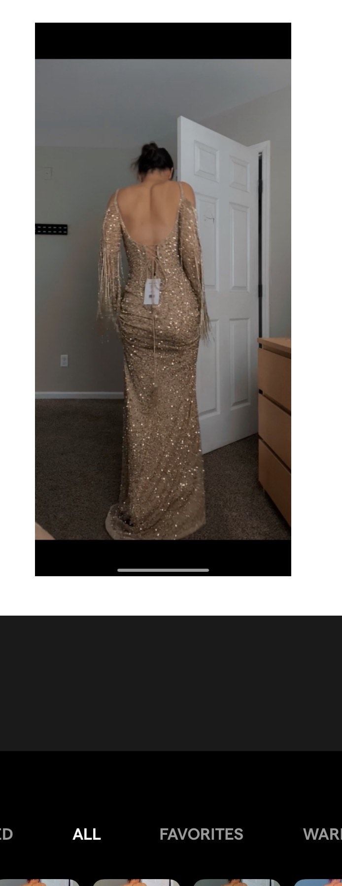 Sherri Hill Size 00 Prom Off The Shoulder Sequined Gold Floor Length Maxi on Queenly