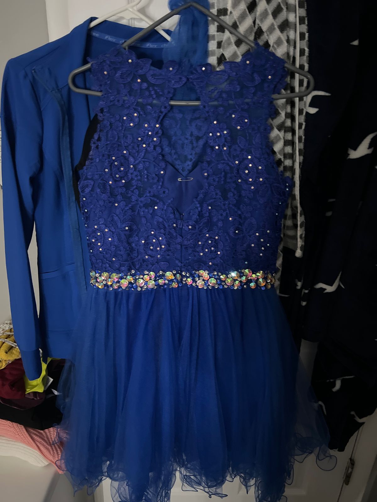 Size 8 Homecoming Blue A-line Dress on Queenly
