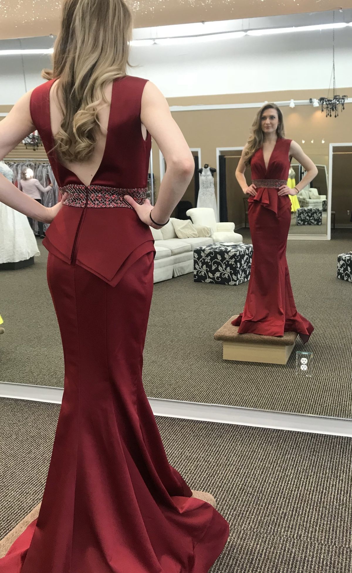 Mac Duggal Size 2 Pageant Red Mermaid Dress on Queenly