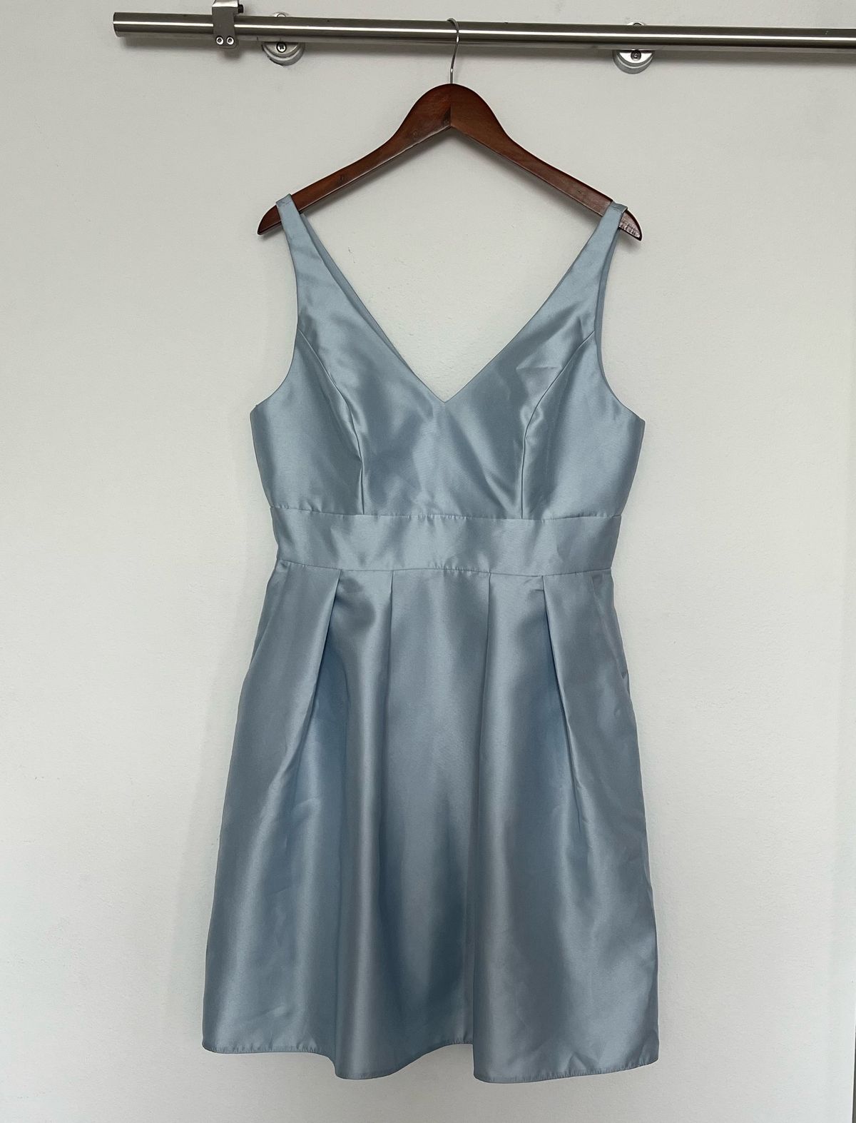 Alfred Sung Size 14 Bridesmaid Cap Sleeve Blue A-line Dress on Queenly