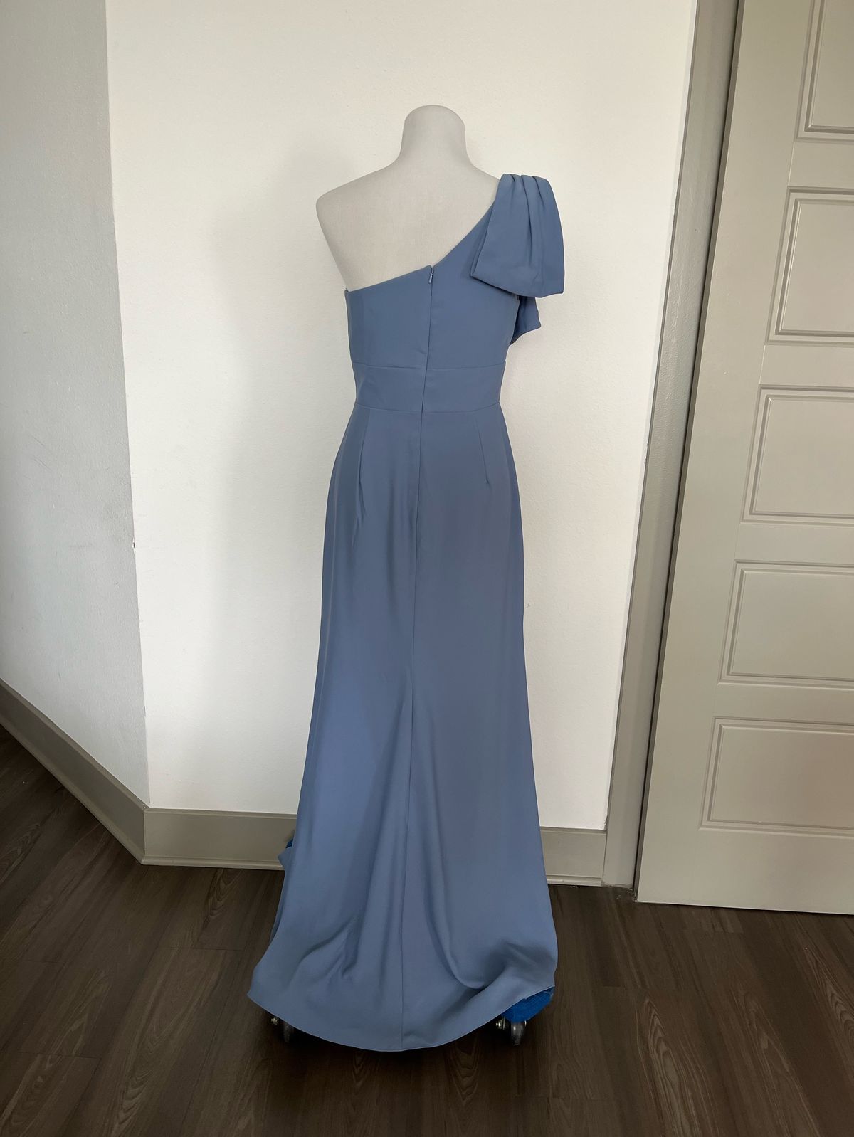 After Six Size 6 Bridesmaid One Shoulder Blue Floor Length Maxi on Queenly