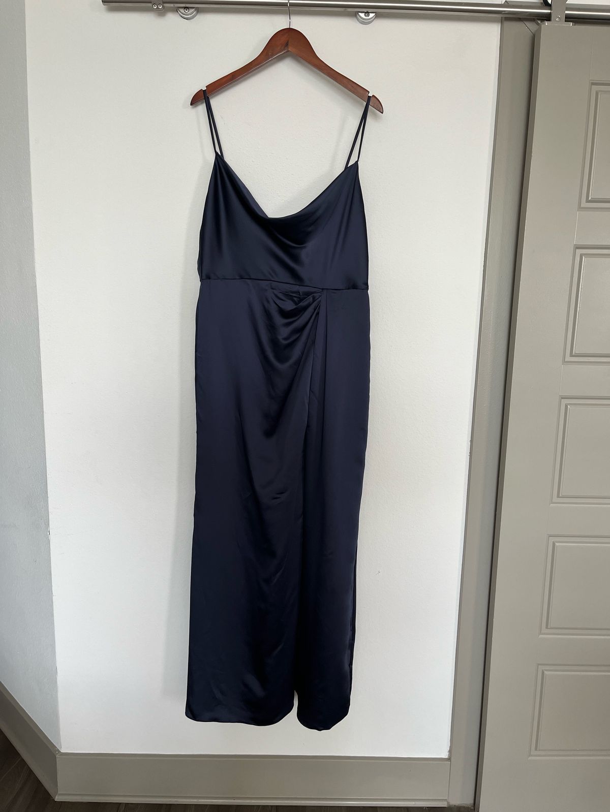 Dessy Collection Plus Size 16 Bridesmaid Blue Floor Length Maxi on Queenly