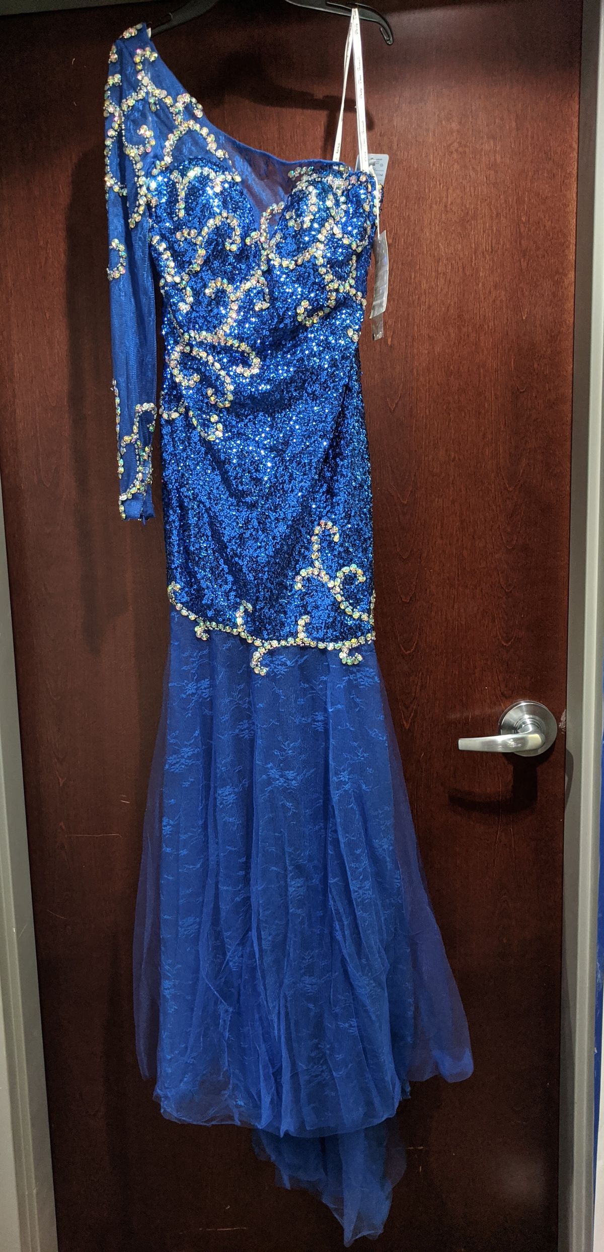Style 6506 Rachel Allan/Party Time Formals Size 8 Royal Blue Mermaid Dress on Queenly
