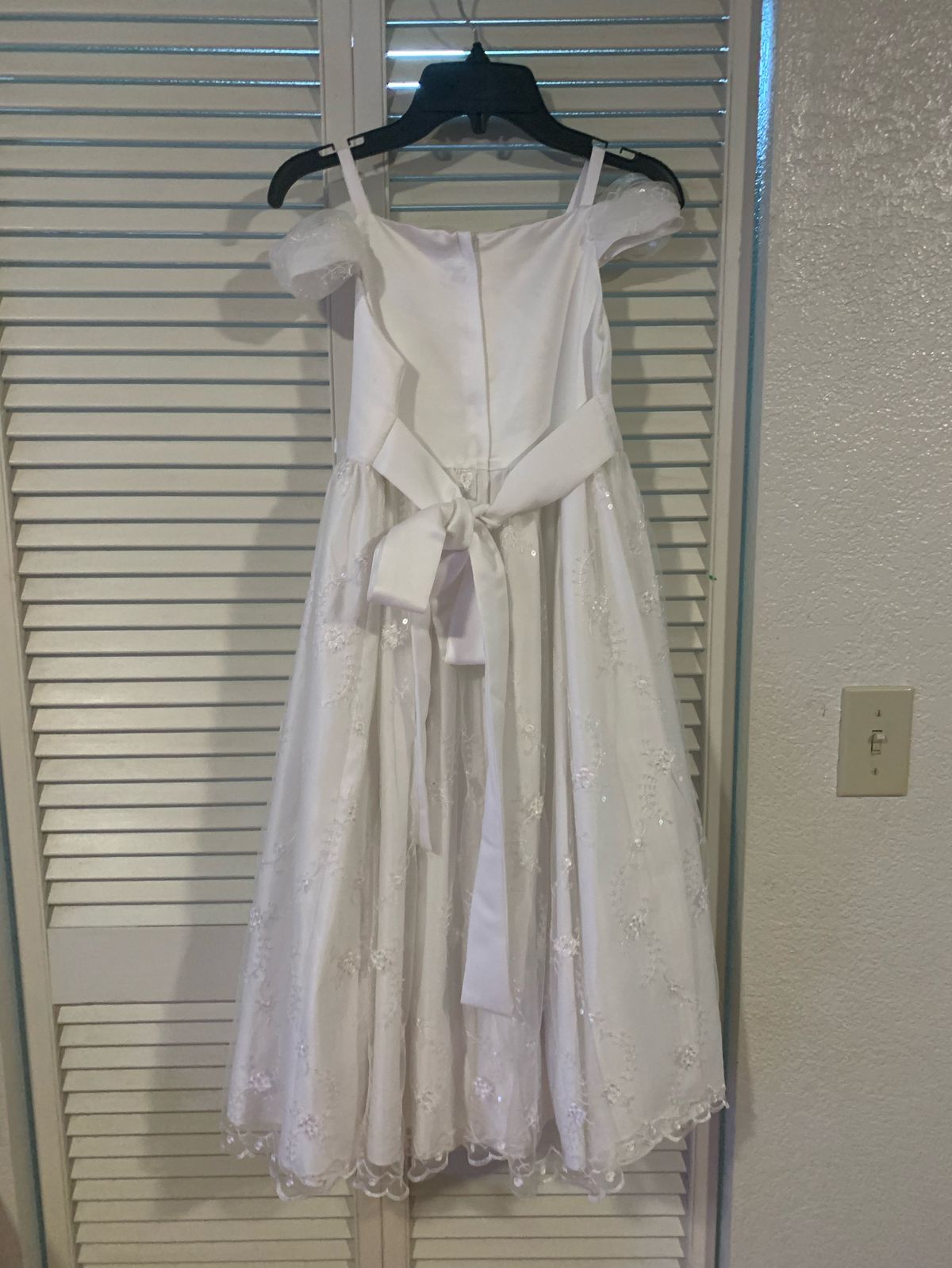 American princess Girls Size 12 Sequined White Ball Gown on Queenly
