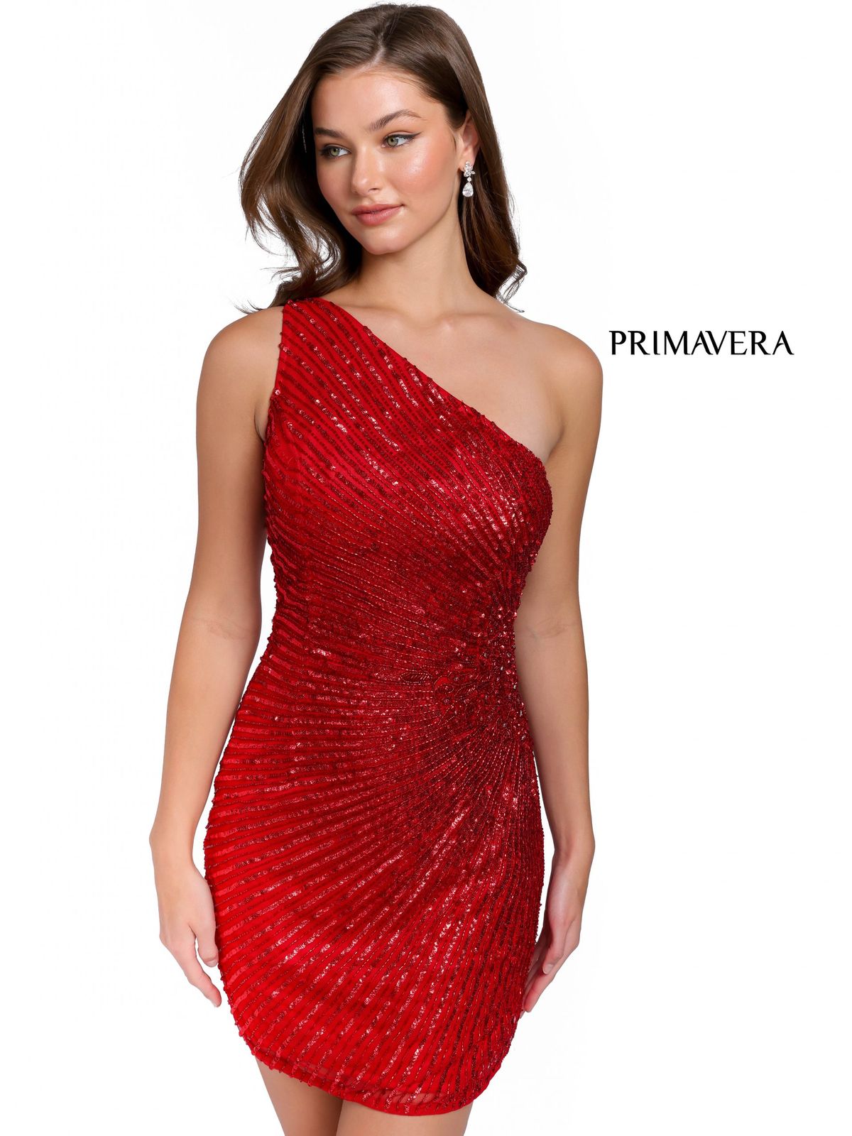 Style 3830 Size 2 One Shoulder Red Cocktail Dress on Queenly