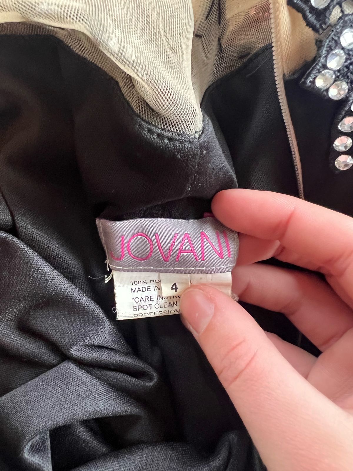 Jovani Size 4 Prom High Neck Sequined Black Side Slit Dress on Queenly