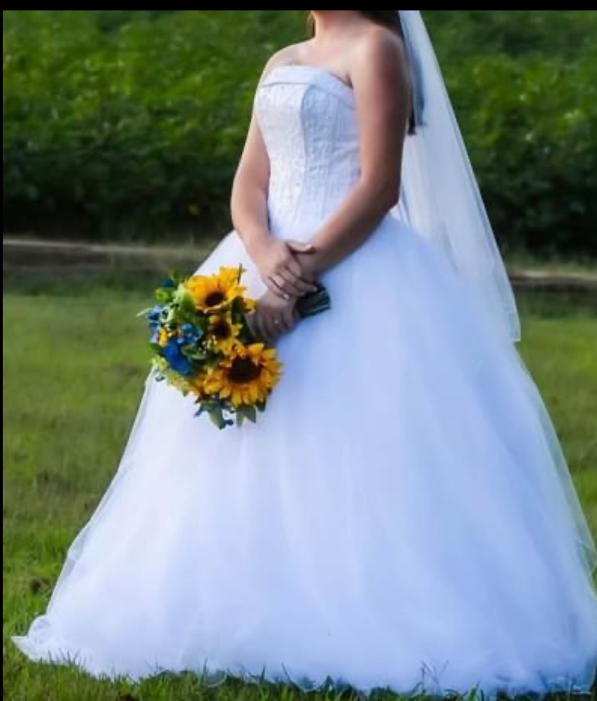 David's Bridal Size 4 Wedding Strapless White Ball Gown on Queenly