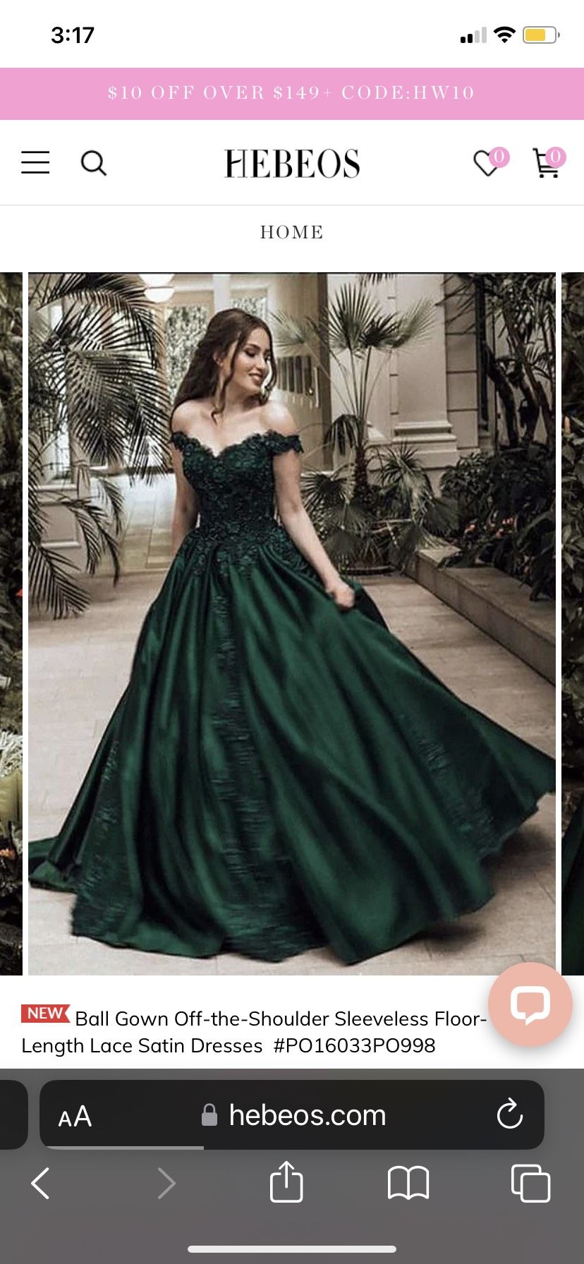 hebeos Plus Size 16 Prom Green Ball Gown on Queenly