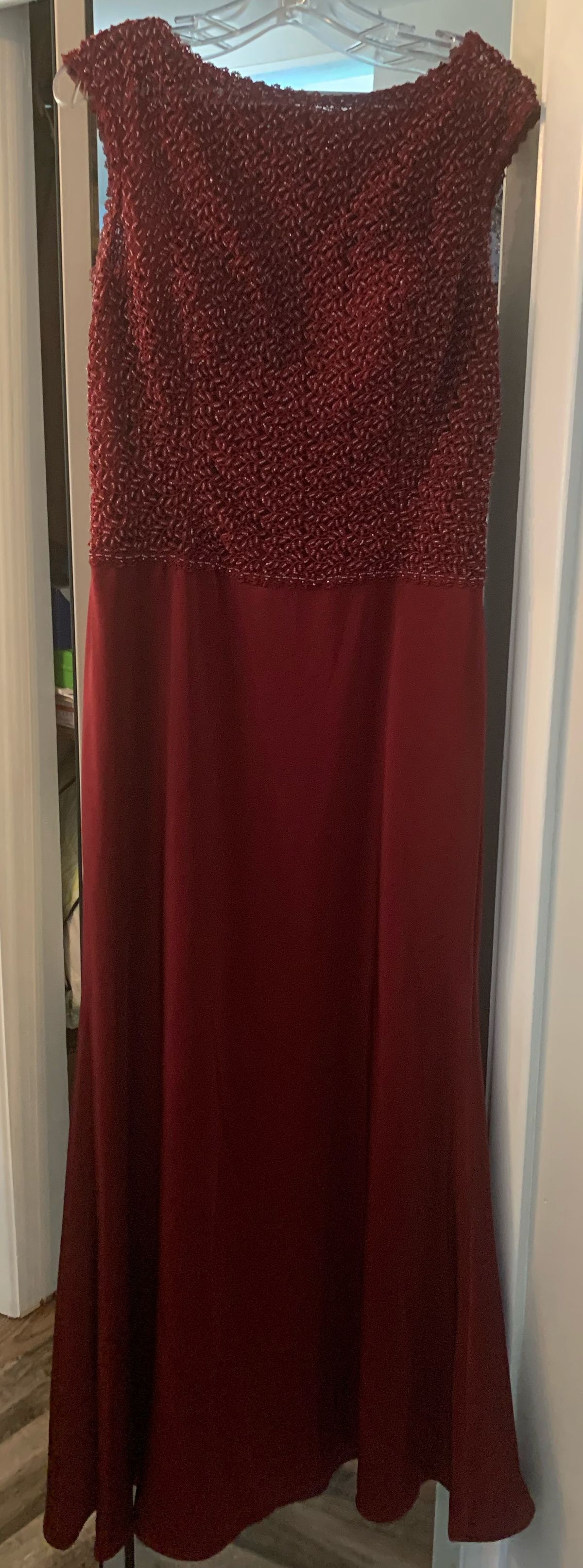 Alyce Paris Size 14 Wedding Guest Burgundy Red Floor Length Maxi on Queenly