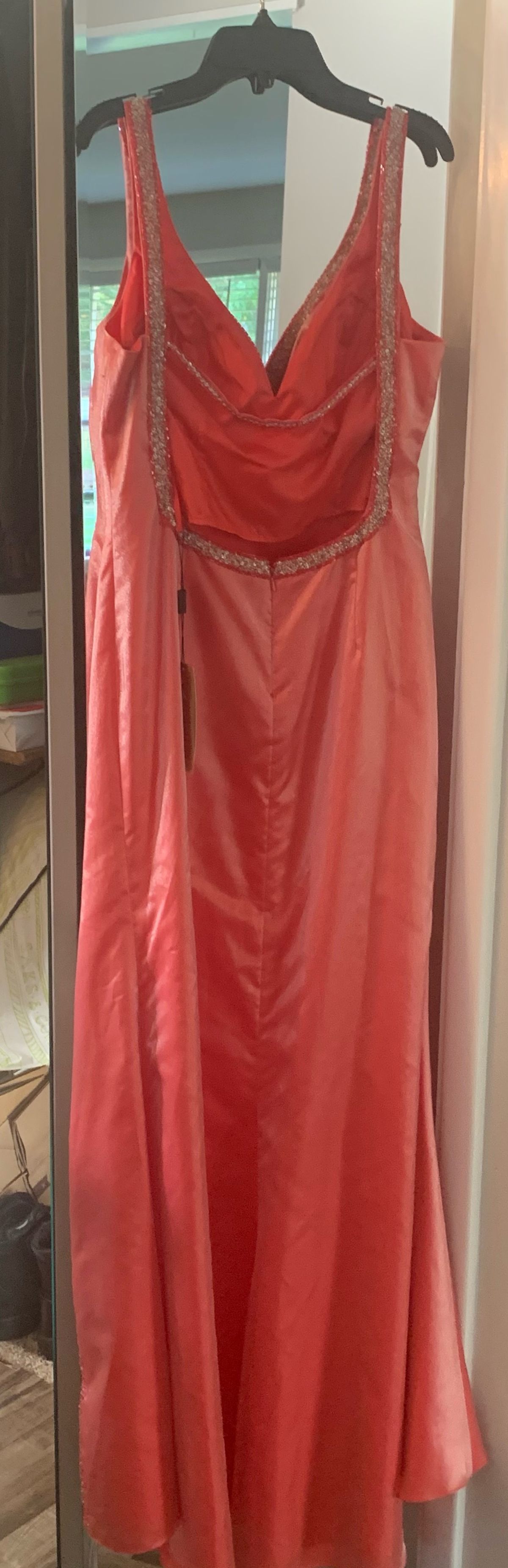 Size 12 Prom Coral Side Slit Dress on Queenly
