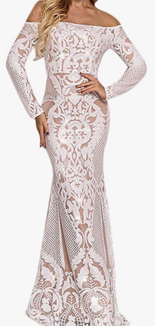 Size 14 Nude Mermaid Dress on Queenly