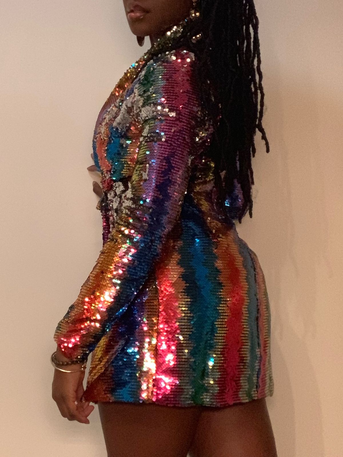 Size 8 Blazer Sequined Multicolor Cocktail Dress on Queenly