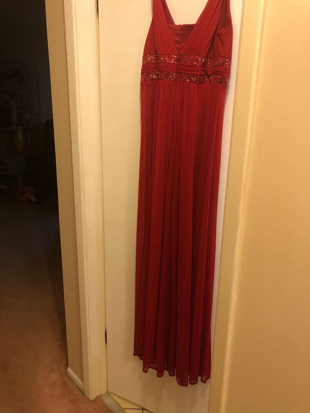 Size 10 Bridesmaid Red A-line Dress on Queenly