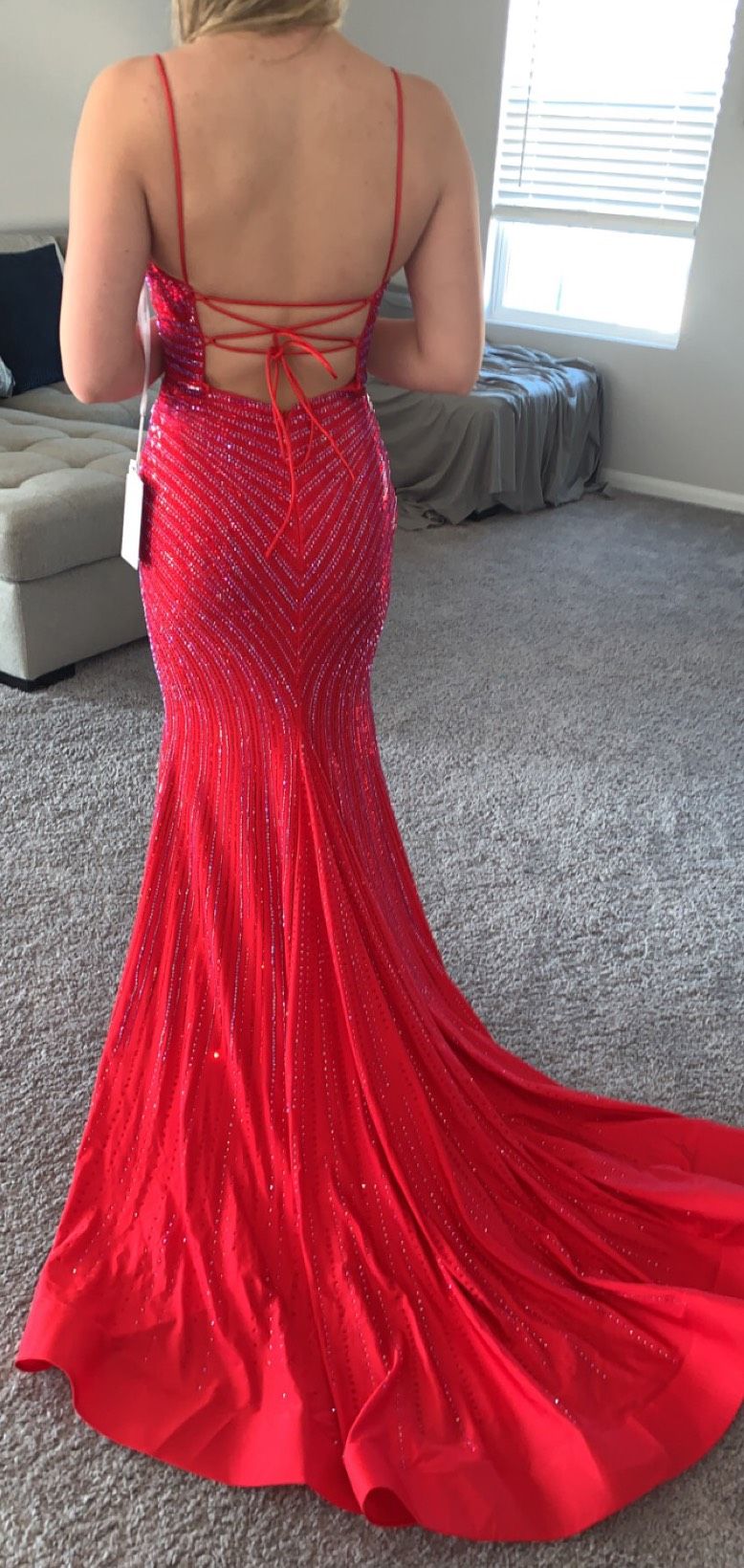 Sherri Hill Size 2 Prom Plunge Red Floor Length Maxi on Queenly
