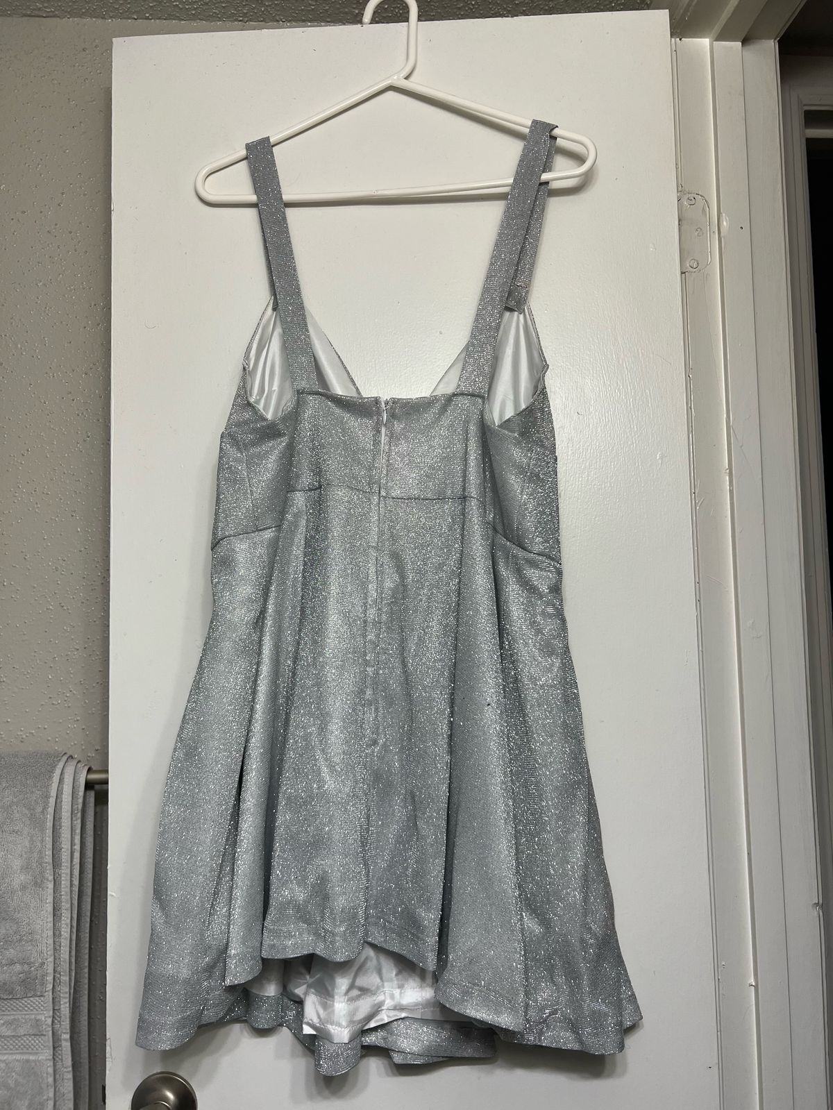 Size 12 Silver A-line Dress on Queenly