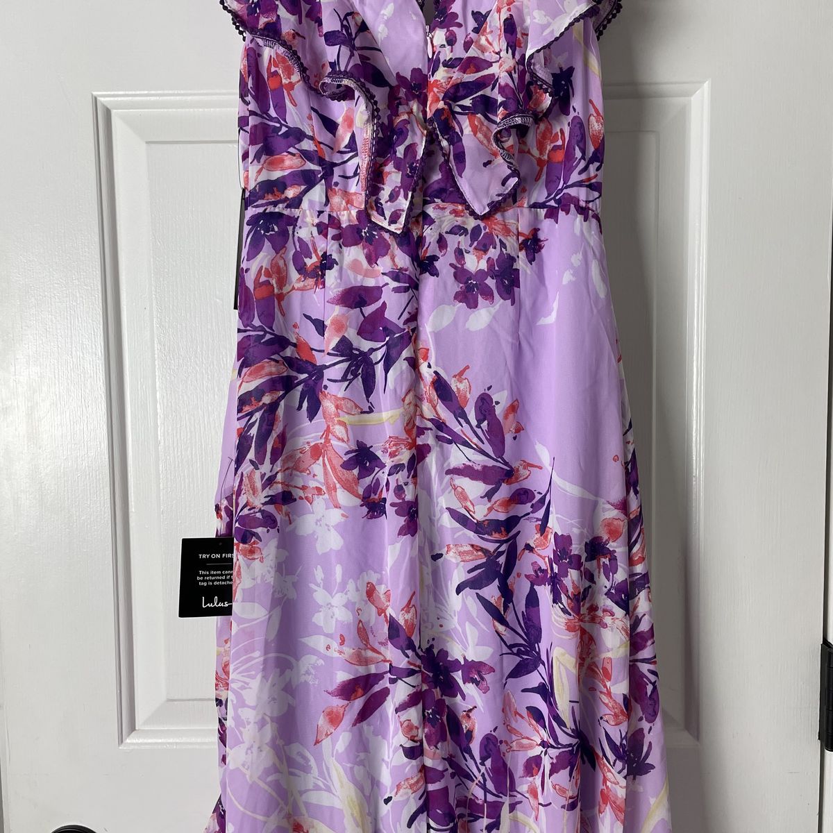 Size 2 Floral Purple A-line Dress on Queenly