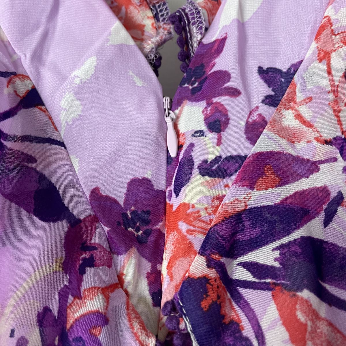 Size 2 Floral Purple A-line Dress on Queenly