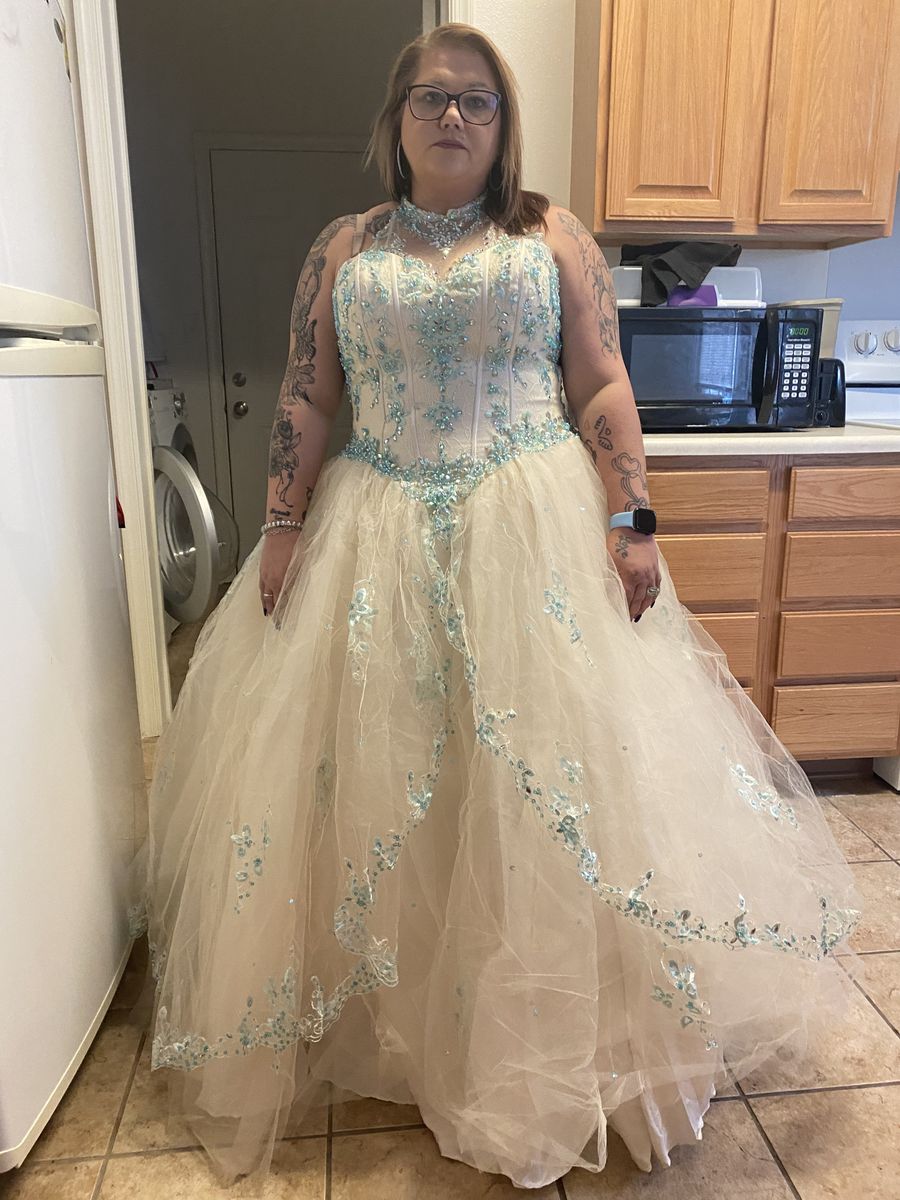 Plus Size 16 Multicolor Ball Gown on Queenly