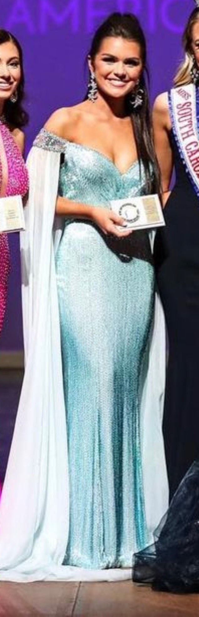 Sherri Hill Size 6 Prom Long Sleeve Light Blue Mermaid Dress on Queenly