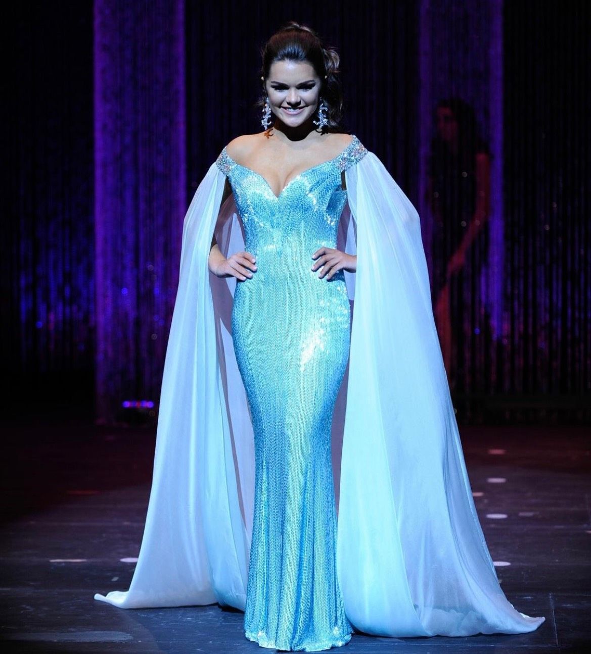 Sherri Hill Size 6 Prom Long Sleeve Light Blue Mermaid Dress on Queenly