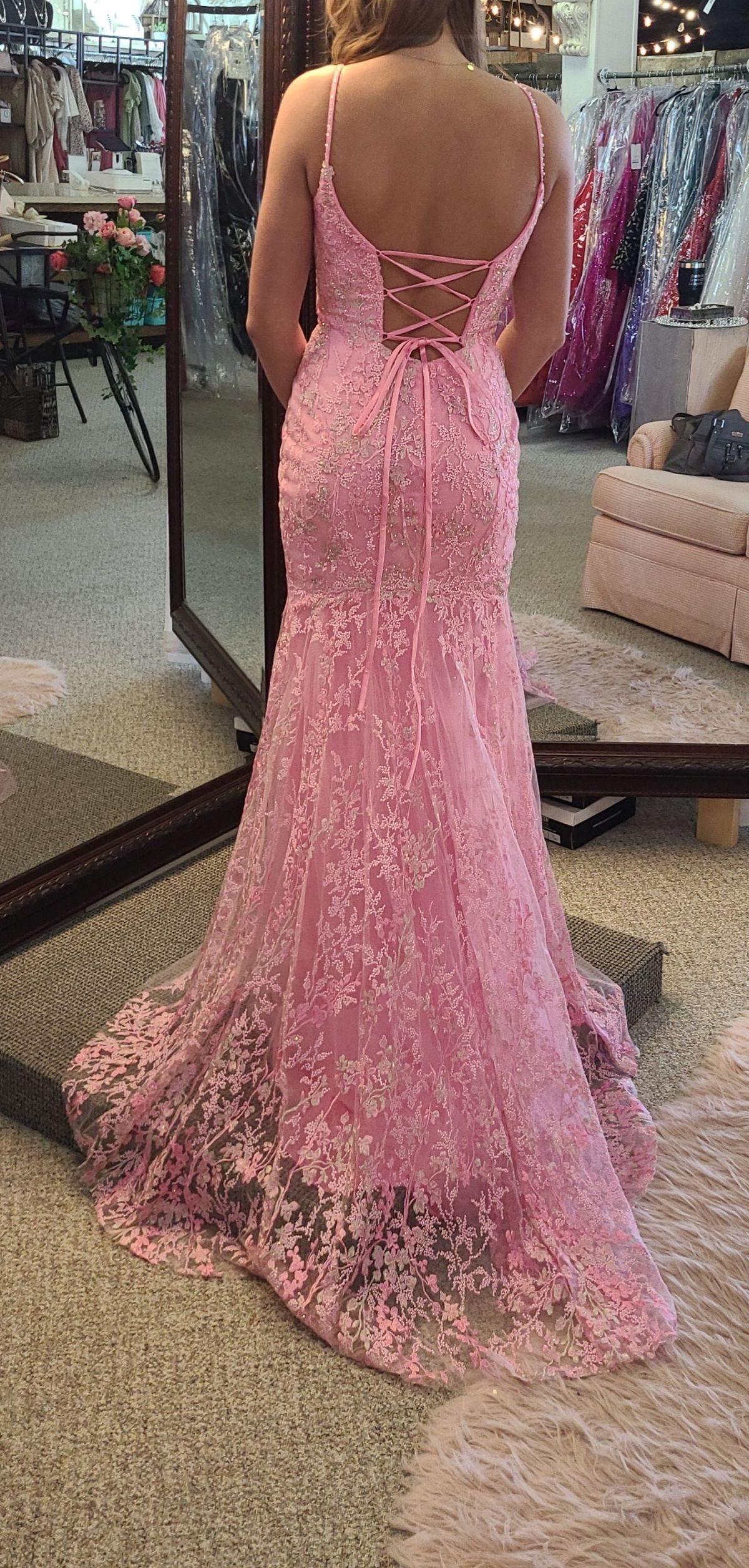 Size 8 Prom Light Pink Floor Length Maxi on Queenly