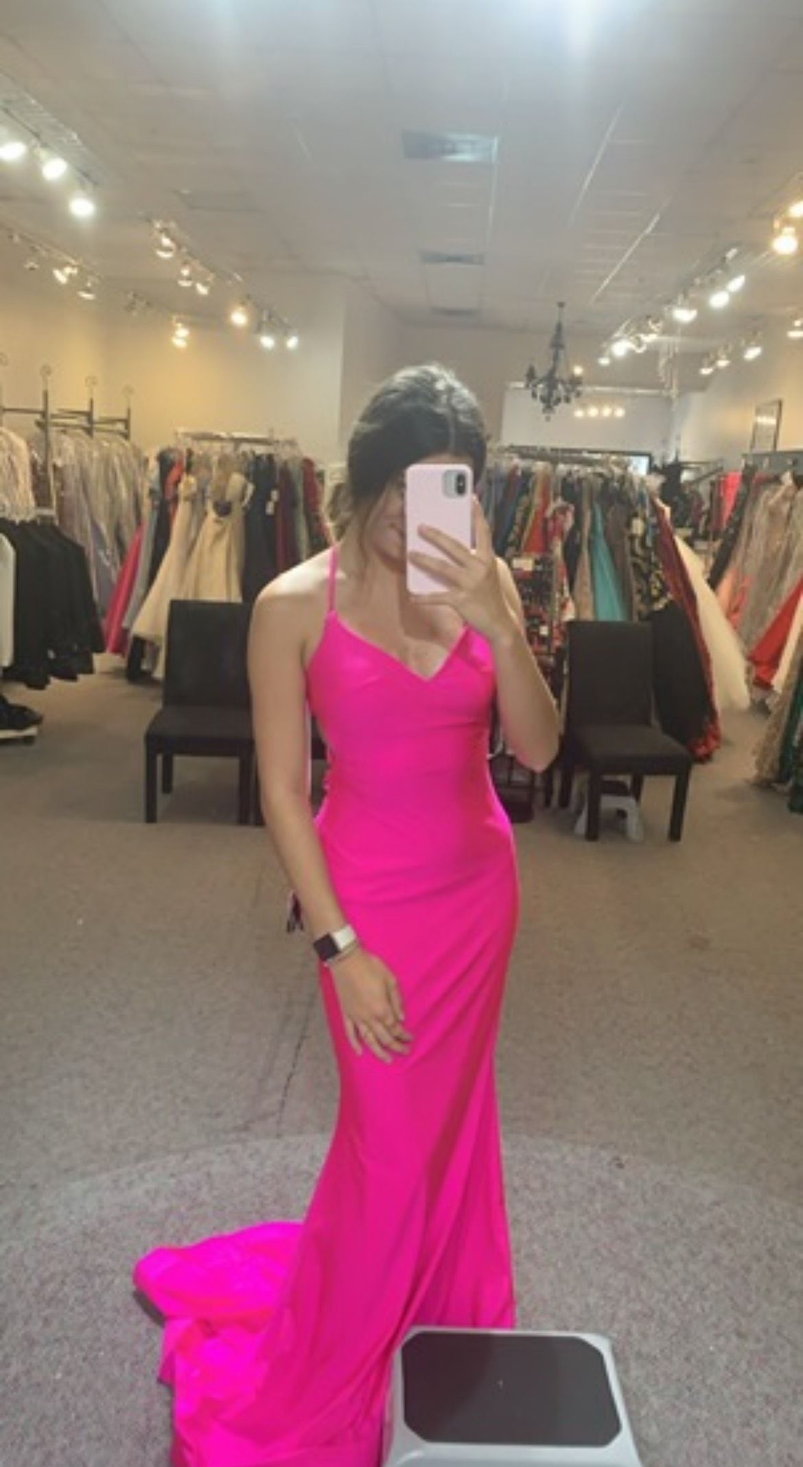 Size 2 Prom Hot Pink Floor Length Maxi on Queenly