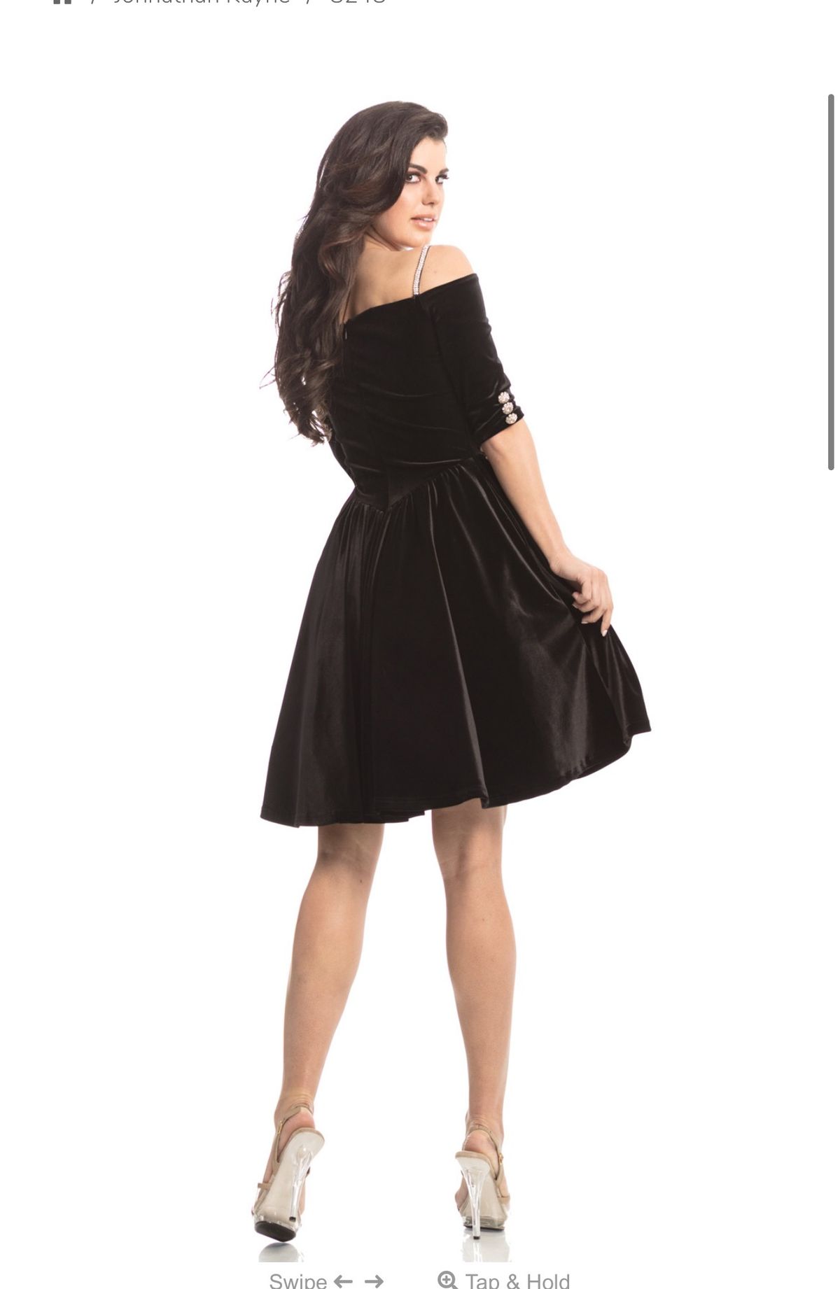 Johnathan Kayne Size 14 Homecoming Velvet Black Cocktail Dress on Queenly