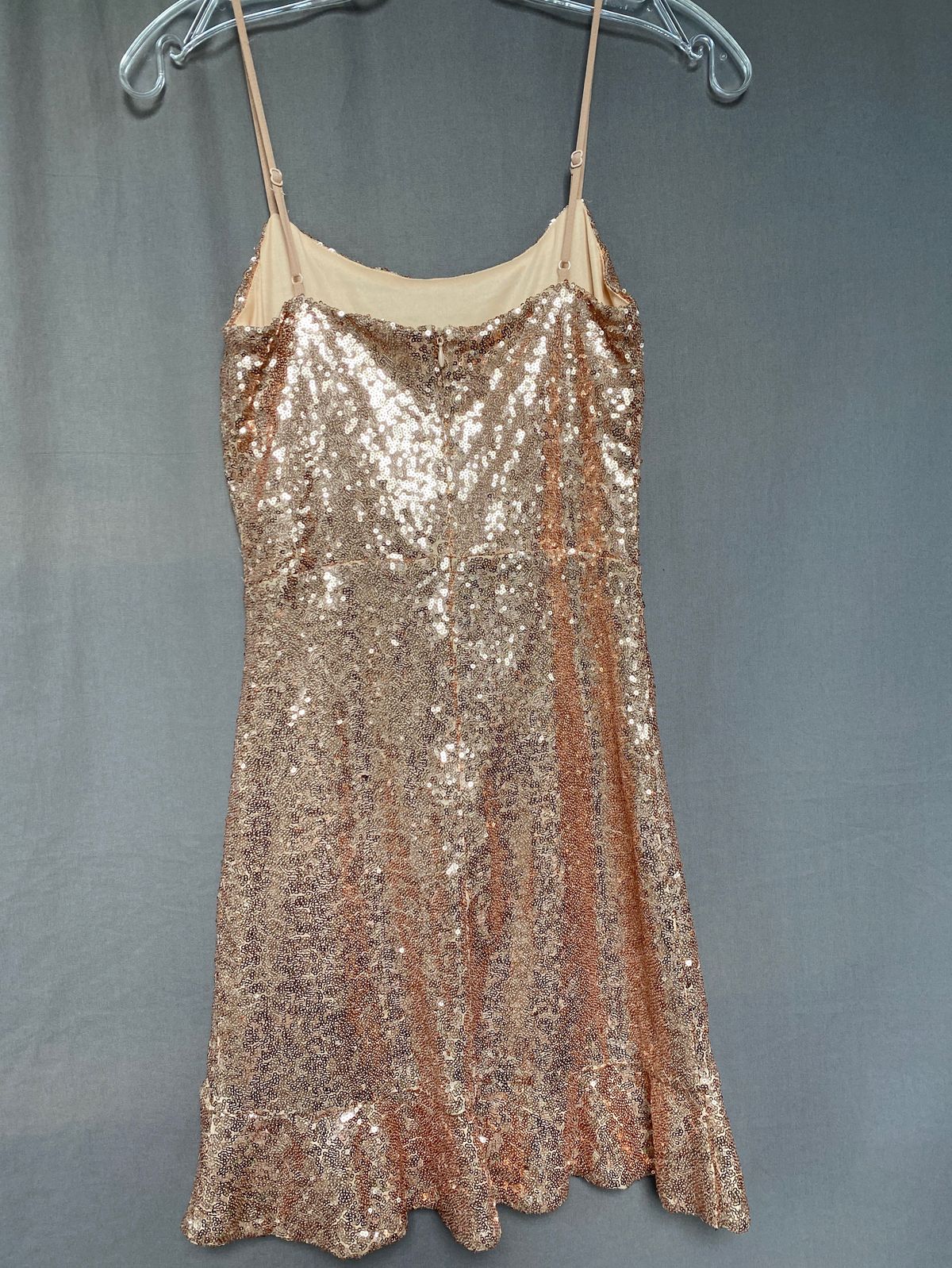 Soprano Size 0 Homecoming Rose Gold Cocktail Dress on Queenly