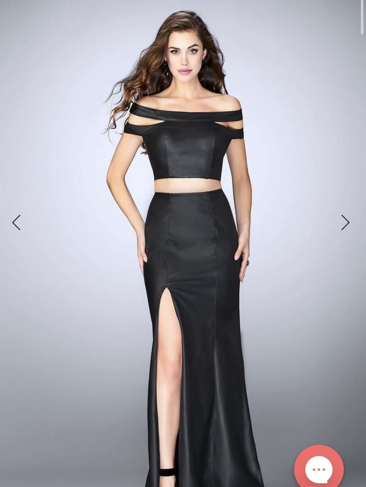 La Femme Size 10 Black Side Slit Dress on Queenly