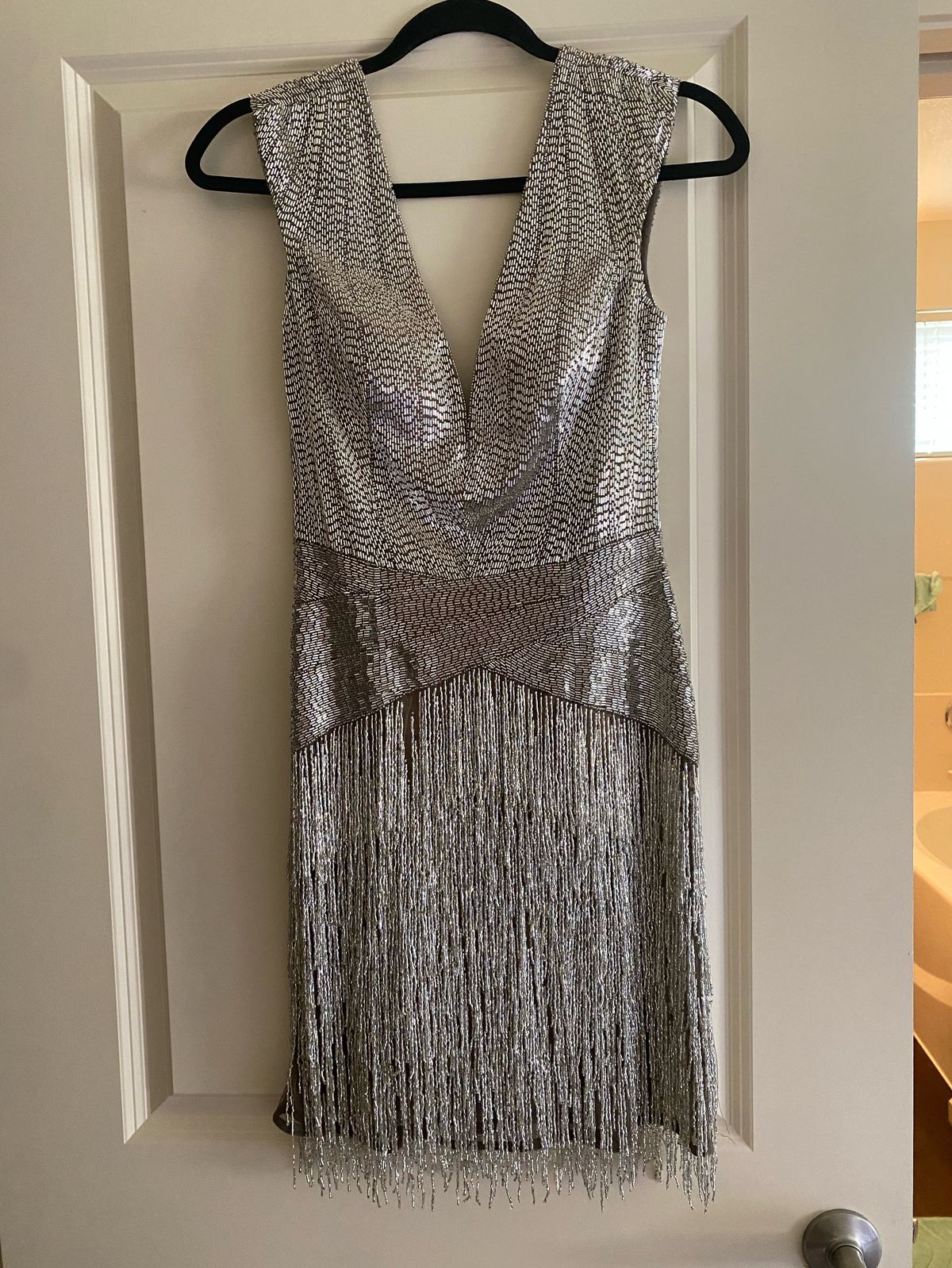 Ashley Lauren Size 2 Silver A-line Dress on Queenly