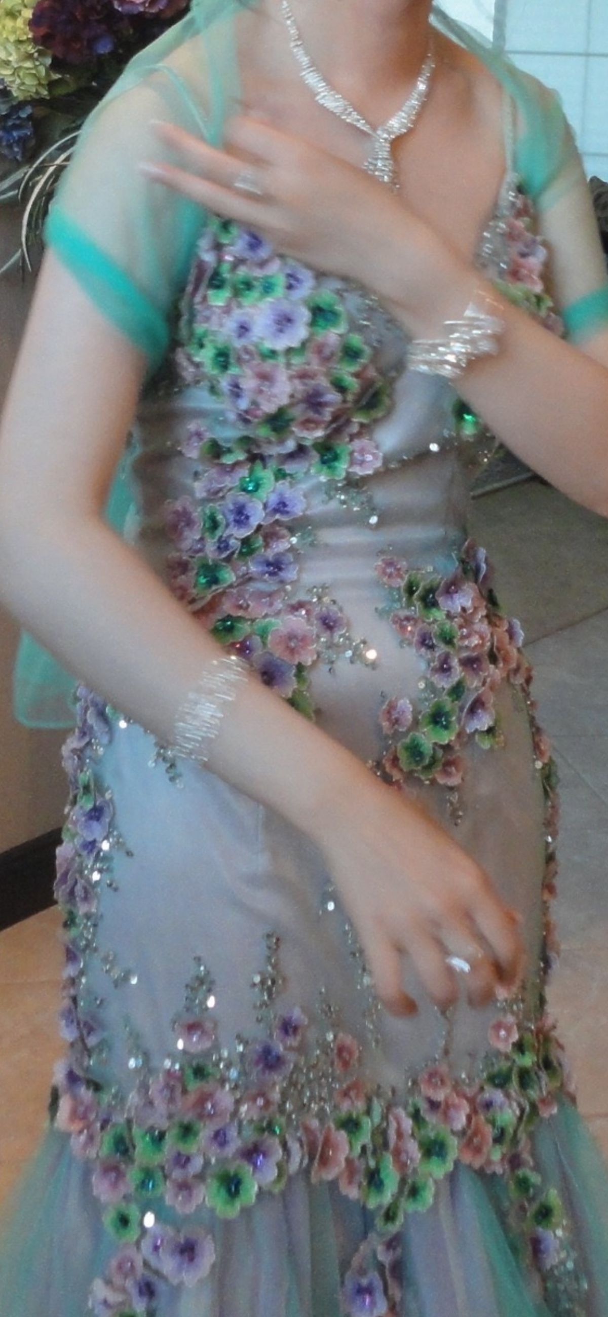 Size 4 Prom Multicolor Dress With Train on Queenly